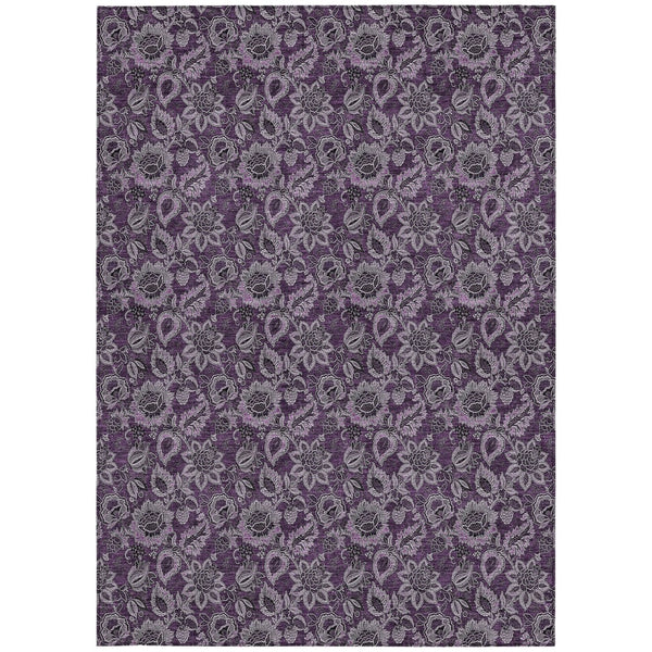 Homeroots 3' Denim Blue Floral Washable Area Rug – Perfect For Indoor And Outdoor Spaces, Durable & Stylish 10' X 14' Polyester 580513