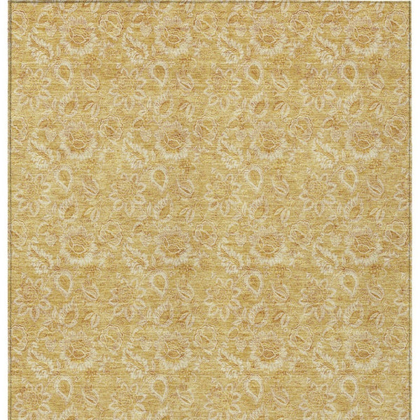 Homeroots 3' Denim Blue Floral Washable Area Rug – Perfect For Indoor And Outdoor Spaces, Durable & Stylish 5' X 8' Polyester 580515