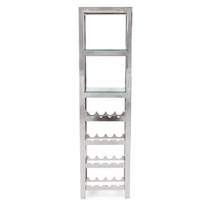 Howard Elliott Graves Bar Etagere - Stylish Vertical Wine Rack With Tempered Glass Shelves For Entertaining Guests Silver Stainless Steel ,Glass 58052-howard-elliott