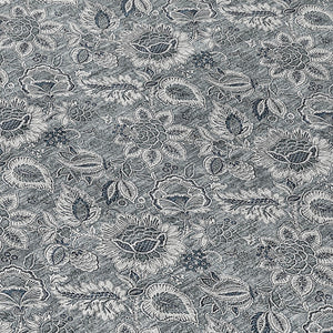 Homeroots 3' Denim Blue Floral Washable Area Rug – Perfect For Indoor And Outdoor Spaces, Durable & Stylish 8' Round Polyester 580522