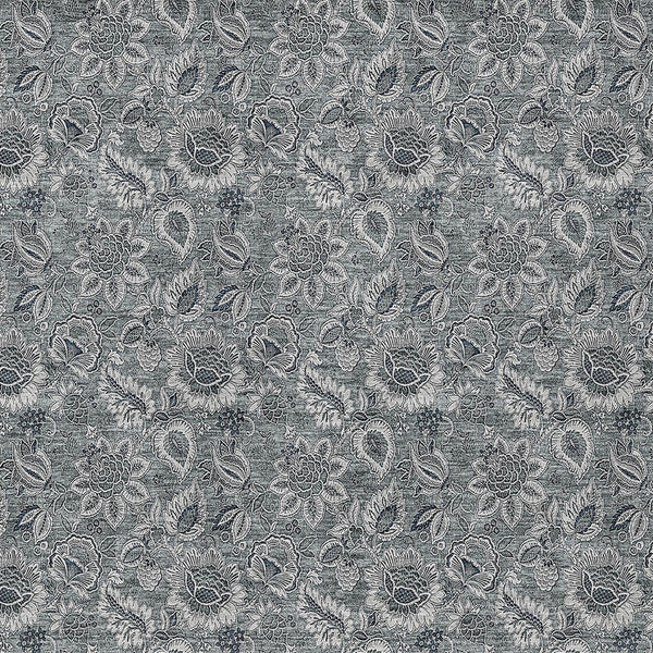 Homeroots 3' Denim Blue Floral Washable Area Rug – Perfect For Indoor And Outdoor Spaces, Durable & Stylish 9' X 12' Polyester 580524