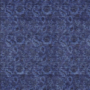 Homeroots 3' Denim Blue Floral Washable Area Rug – Perfect For Indoor And Outdoor Spaces, Durable & Stylish 3' X 5' Polyester 580526