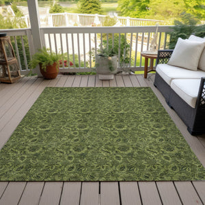Homeroots 3' Denim Blue Floral Washable Area Rug – Perfect For Indoor And Outdoor Spaces, Durable & Stylish 10' X 14' Polyester 580537