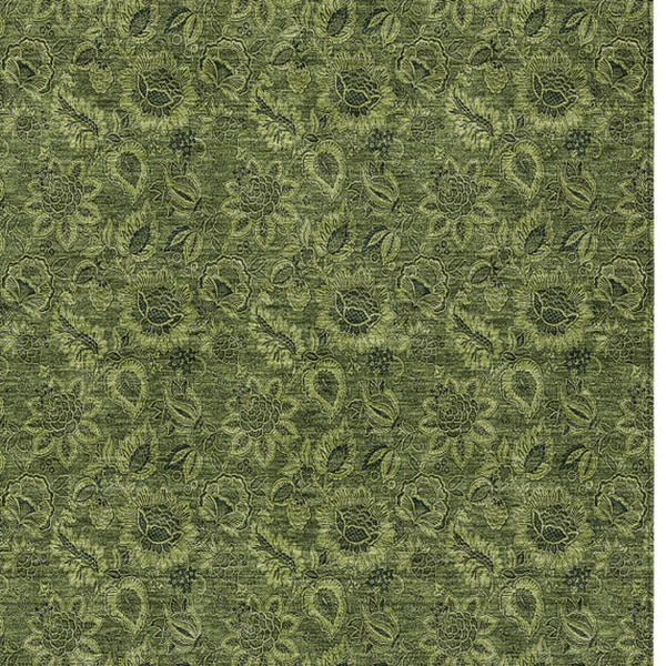 Homeroots 3' Denim Blue Floral Washable Area Rug – Perfect For Indoor And Outdoor Spaces, Durable & Stylish 10' X 14' Polyester 580537