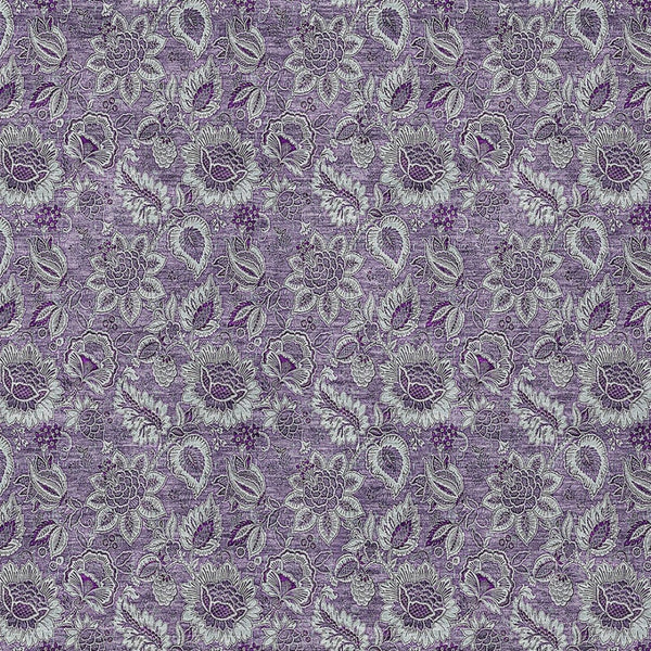 Homeroots 3' Denim Blue Floral Washable Area Rug – Perfect For Indoor And Outdoor Spaces, Durable & Stylish 5' X 8' Polyester 580539