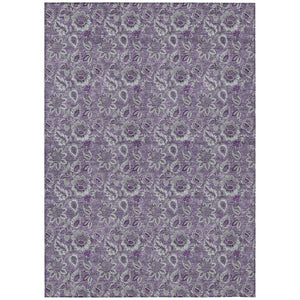 HomeRoots 5' Floral Washable Area Rug in Purple Lilac and Lavender - Stylish, Durable Design for Indoor & Outdoor Use 8' X 10' 580541