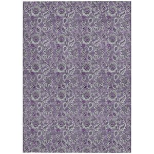 Homeroots 3' Denim Blue Floral Washable Area Rug – Perfect For Indoor And Outdoor Spaces, Durable & Stylish 9' X 12' Polyester 580542