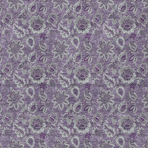 Homeroots 3' Denim Blue Floral Washable Area Rug – Perfect For Indoor And Outdoor Spaces, Durable & Stylish 9' X 12' Polyester 580542