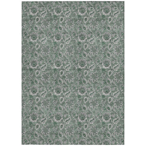 Homeroots 3' Denim Blue Floral Washable Area Rug – Perfect For Indoor And Outdoor Spaces, Durable & Stylish 10' X 14' Polyester 580549