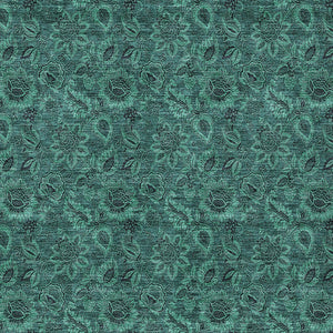 Homeroots 3' Denim Blue Floral Washable Area Rug – Perfect For Indoor And Outdoor Spaces, Durable & Stylish 9' X 12' Polyester 580554