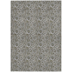 Homeroots 3' Denim Blue Floral Washable Area Rug – Perfect For Indoor And Outdoor Spaces, Durable & Stylish 5' X 8' Polyester 580557