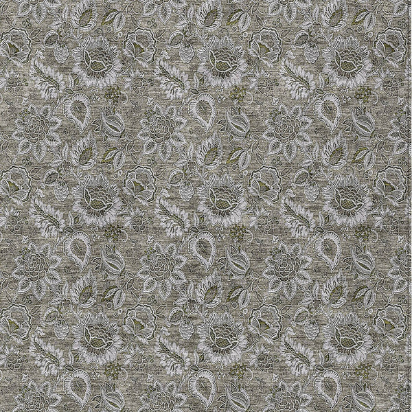 Homeroots 3' Denim Blue Floral Washable Area Rug – Perfect For Indoor And Outdoor Spaces, Durable & Stylish 8' X 10' Polyester 580559