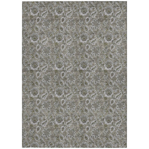 Homeroots 3' Denim Blue Floral Washable Area Rug – Perfect For Indoor And Outdoor Spaces, Durable & Stylish 9' X 12' Polyester 580560