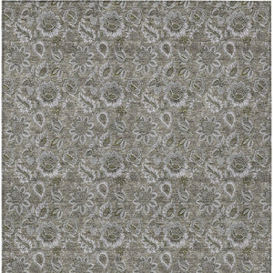 Homeroots 3' Denim Blue Floral Washable Area Rug – Perfect For Indoor And Outdoor Spaces, Durable & Stylish 10' X 14' Polyester 580561