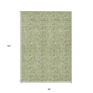 Homeroots 3' Floral Indoor Outdoor Area Rug - Durable, Washable, Stain Resistant For Home And Patio Spaces 8' X 10' Polyester 580565
