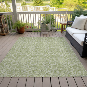 Homeroots 3' Floral Indoor Outdoor Area Rug - Durable, Washable, Stain Resistant For Home And Patio Spaces 8' X 10' Polyester 580565