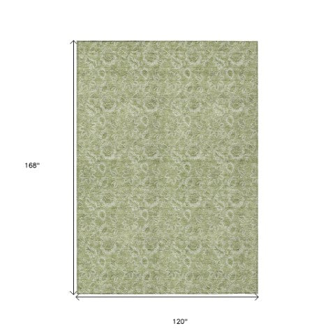 Homeroots 3' Floral Indoor Outdoor Area Rug - Durable, Washable, Stain Resistant For Home And Patio Spaces 10' X 14' Polyester 580567