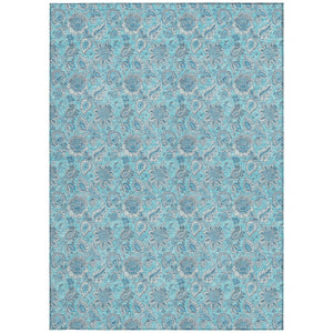 Homeroots 3' Floral Indoor Outdoor Area Rug - Durable, Washable, Stain Resistant For Home And Patio Spaces 5' X 8' Polyester 580569