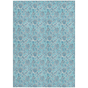 Homeroots 3' Floral Indoor Outdoor Area Rug - Durable, Washable, Stain Resistant For Home And Patio Spaces 8' X 10' Polyester 580571