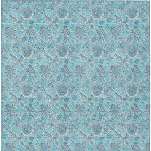 Homeroots 3' Floral Indoor Outdoor Area Rug - Durable, Washable, Stain Resistant For Home And Patio Spaces 8' X 10' Polyester 580571