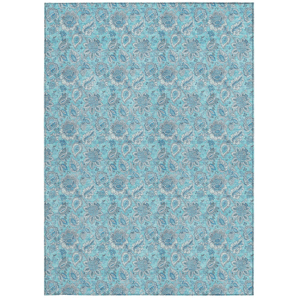 Homeroots 3' Floral Indoor Outdoor Area Rug - Durable, Washable, Stain Resistant For Home And Patio Spaces 9' X 12' Polyester 580572