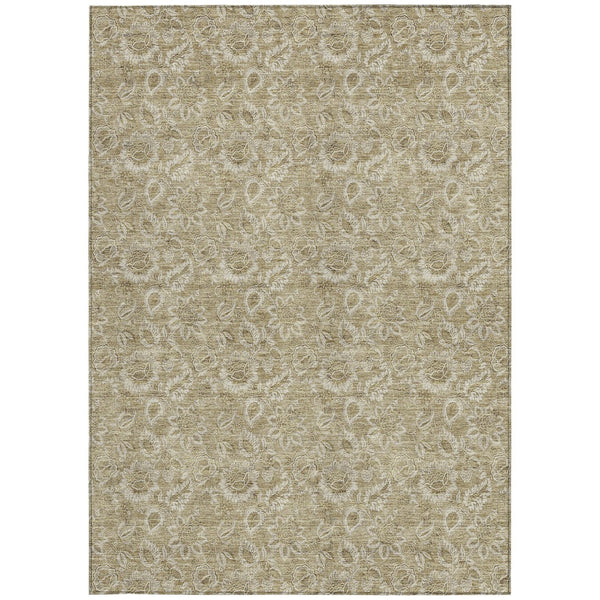 Homeroots 3' Floral Indoor Outdoor Area Rug - Durable, Washable, Stain Resistant For Home And Patio Spaces 5' X 8' Polyester 580575