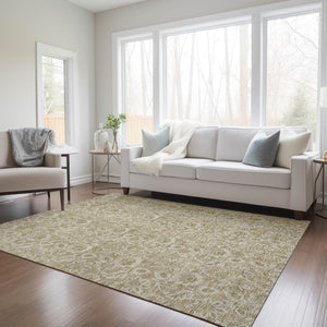 Homeroots 3' Floral Indoor Outdoor Area Rug - Durable, Washable, Stain Resistant For Home And Patio Spaces 5' X 8' Polyester 580575