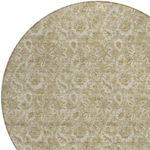 Homeroots 3' Floral Indoor Outdoor Area Rug - Durable, Washable, Stain Resistant For Home And Patio Spaces 8' Round Polyester 580576