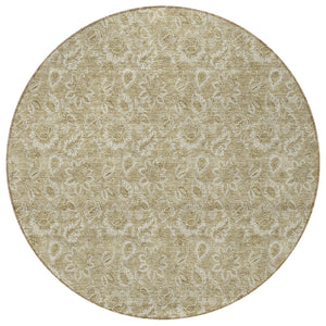 Homeroots 3' Floral Indoor Outdoor Area Rug - Durable, Washable, Stain Resistant For Home And Patio Spaces 8' Round Polyester 580576