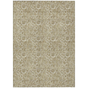 HomeRoots 9' Beige Taupe and Brown Floral Area Rug - Durable, Washable Design for Indoor and Outdoor Spaces 9' X 12' 580578