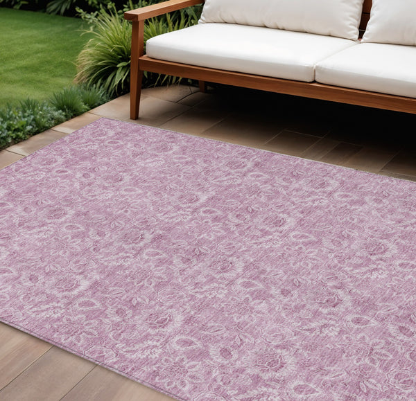 Homeroots 3' Floral Indoor Outdoor Area Rug - Durable, Washable, Stain Resistant For Home And Patio Spaces 9' X 12' Polyester 580584