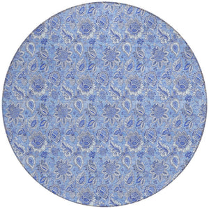 Homeroots 3' Floral Indoor Outdoor Area Rug - Durable, Washable, Stain Resistant For Home And Patio Spaces 8' Round Polyester 580588