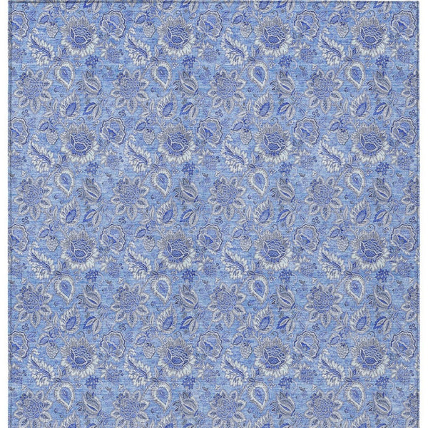 Homeroots 3' Floral Indoor Outdoor Area Rug - Durable, Washable, Stain Resistant For Home And Patio Spaces 9' X 12' Polyester 580590