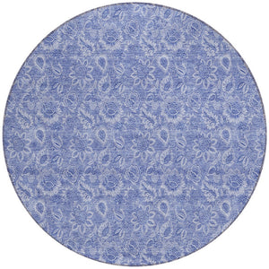 Homeroots 3' Floral Indoor Outdoor Area Rug - Durable, Washable, Stain Resistant For Home And Patio Spaces 8' Round Polyester 580594