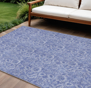 Homeroots 3' Floral Indoor Outdoor Area Rug - Durable, Washable, Stain Resistant For Home And Patio Spaces 9' X 12' Polyester 580596