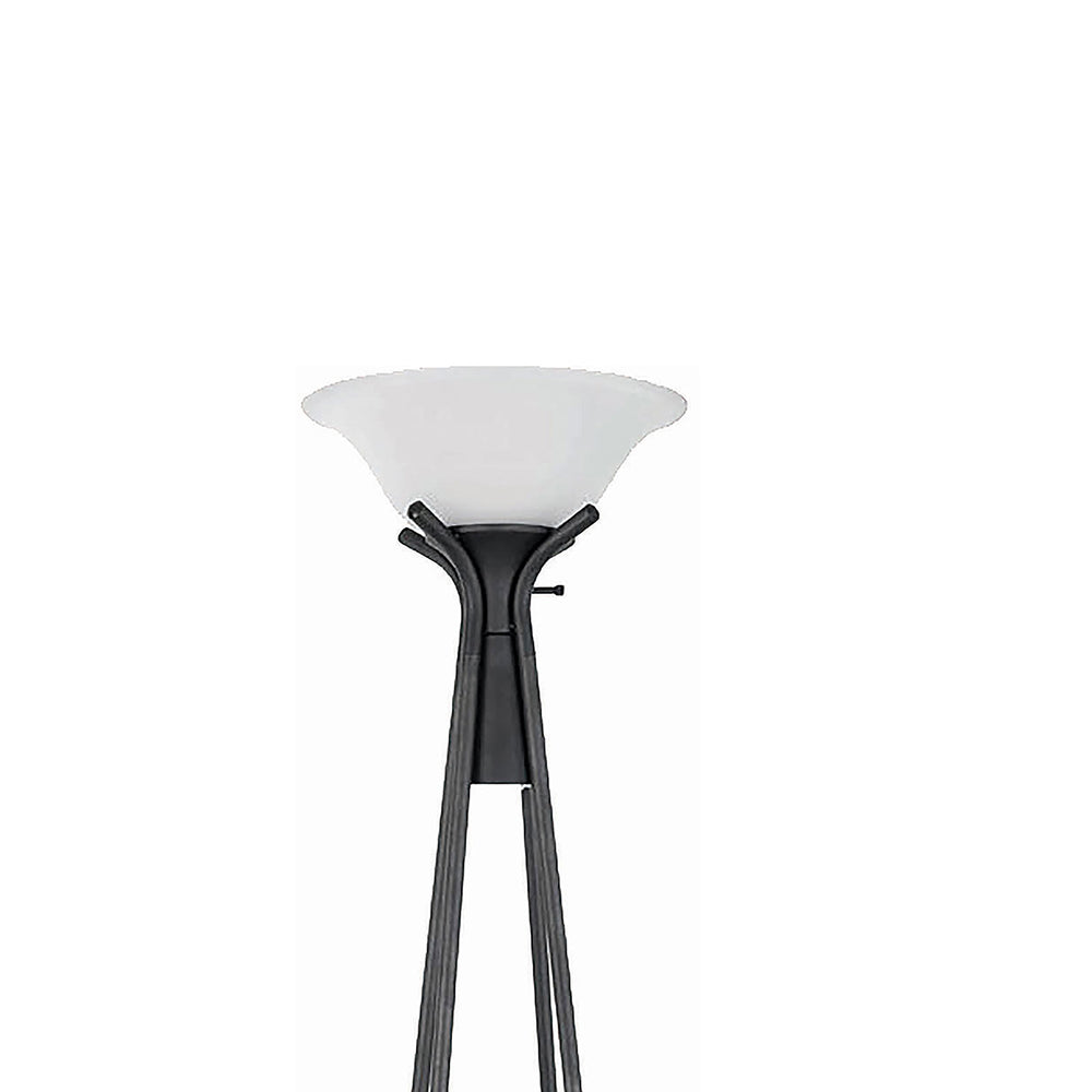 English Elm Sentinel Black Modern Torchiere Floor Lamp with 3 Shelves, Frosted Glass Shade, Durable Metal Legs B062P328687