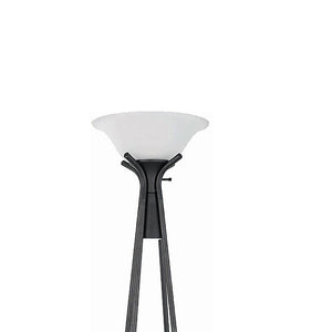 English Elm Sentinel Black Modern Torchiere Floor Lamp with 3 Shelves, Frosted Glass Shade, Durable Metal Legs B062P328687