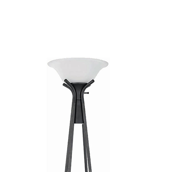 English Elm Sentinel Black Modern Torchiere Floor Lamp with 3 Shelves, Frosted Glass Shade, Durable Metal Legs B062P328687