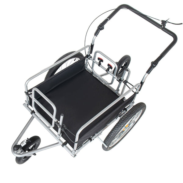 English Elm 3-in-1 Convertible Bike Cargo Trailer with Steel Frame Fat Tires and 150lb Capacity W2932P417635