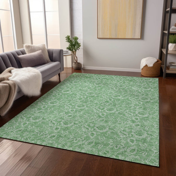 Homeroots 3' Floral Indoor Outdoor Area Rug - Durable, Washable, Stain Resistant For Home And Patio Spaces 9' X 12' Polyester 580602