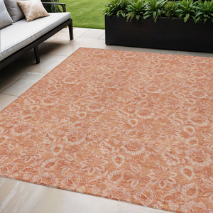 Homeroots 3' Floral Indoor Outdoor Area Rug - Durable, Washable, Stain Resistant For Home And Patio Spaces 5' X 8' Polyester 580605