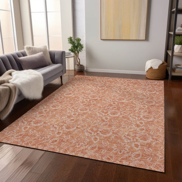 Homeroots 3' Floral Indoor Outdoor Area Rug - Durable, Washable, Stain Resistant For Home And Patio Spaces 5' X 8' Polyester 580605