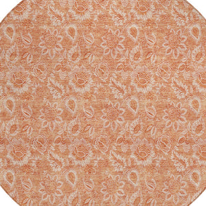 Homeroots 3' Floral Indoor Outdoor Area Rug - Durable, Washable, Stain Resistant For Home And Patio Spaces 8' Round Polyester 580606