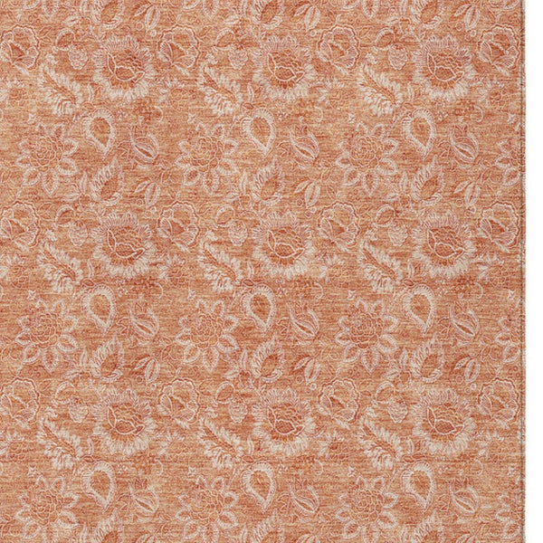 Homeroots 3' Floral Indoor Outdoor Area Rug - Durable, Washable, Stain Resistant For Home And Patio Spaces 9' X 12' Polyester 580608