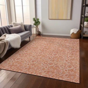 Homeroots 3' Floral Indoor Outdoor Area Rug - Durable, Washable, Stain Resistant For Home And Patio Spaces 9' X 12' Polyester 580608
