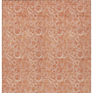 Homeroots 3' Floral Indoor Outdoor Area Rug - Durable, Washable, Stain Resistant For Home And Patio Spaces 10' X 14' Polyester 580609