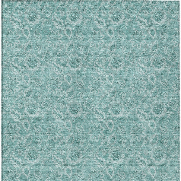 Homeroots 3' Floral Indoor Outdoor Area Rug - Durable, Washable, Stain Resistant For Home And Patio Spaces 5' X 8' Polyester 580611