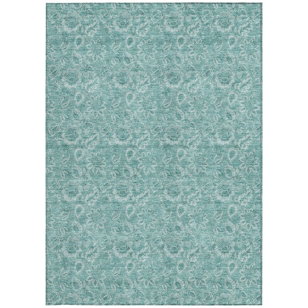 Homeroots 3' Floral Indoor Outdoor Area Rug - Durable, Washable, Stain Resistant For Home And Patio Spaces 8' X 10' Polyester 580613