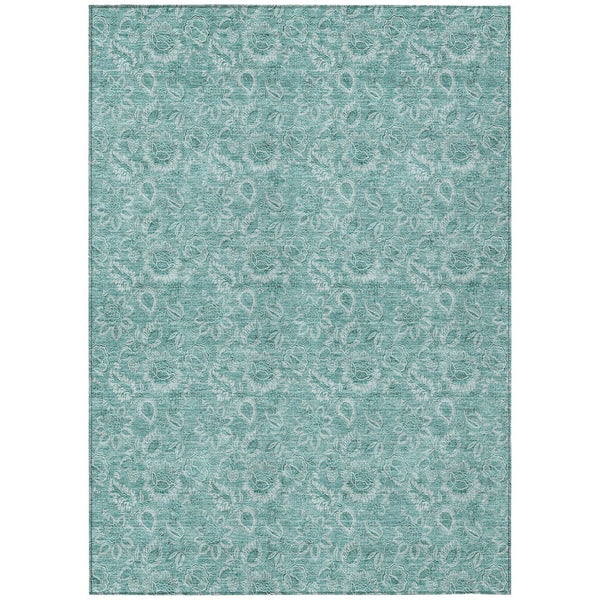 Homeroots 3' Floral Indoor Outdoor Area Rug - Durable, Washable, Stain Resistant For Home And Patio Spaces 9' X 12' Polyester 580614