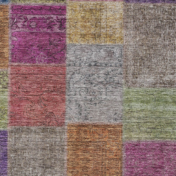 Homeroots 3' Copper Navy Blue And Gold Patchwork Area Rug – Stylish, Washable, Indoor/Outdoor & Durable Design 10' X 14' Polyester 580621